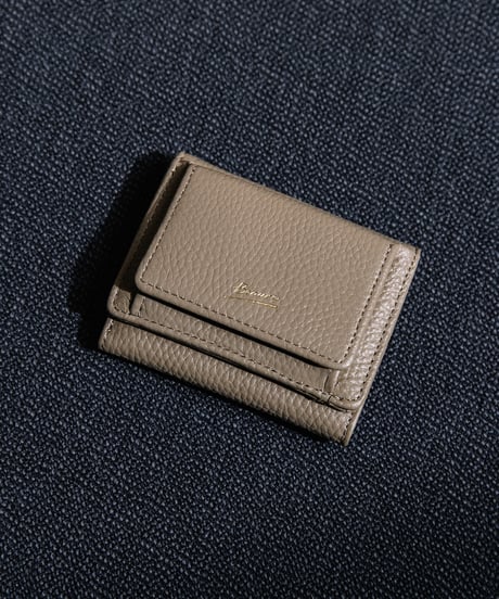 【B-26401】BEAURE COW LEATHER MINI WALLET｜カウレザー 三つ折り ミニ ウォレット