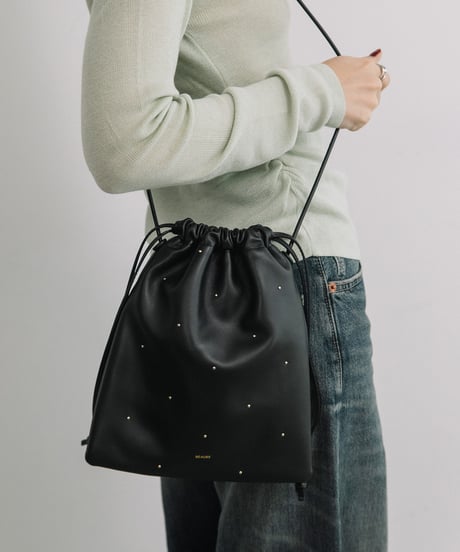 【B-26427】BEAURE STUDS SHEEP LEATHER SHOULDER BAG｜スタッズ シープレザー ショルダーバッグ