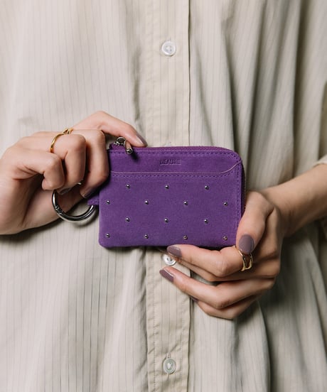 【B-26403】BEAURE Studs Suede Fragment Case｜スタッズ スエード フラグメントケース