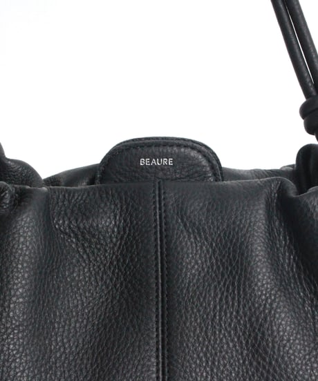 【B-26414】BEAURE Cow Leather Gather Shoulder Bag｜カウレザー ギャザー ショルダーバッグ