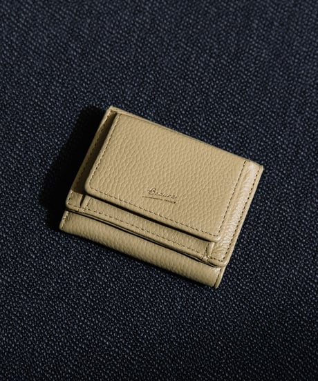 【B-26401】BEAURE COW LEATHER MINI WALLET｜カウレザー 三つ折り ミニ ウォレット