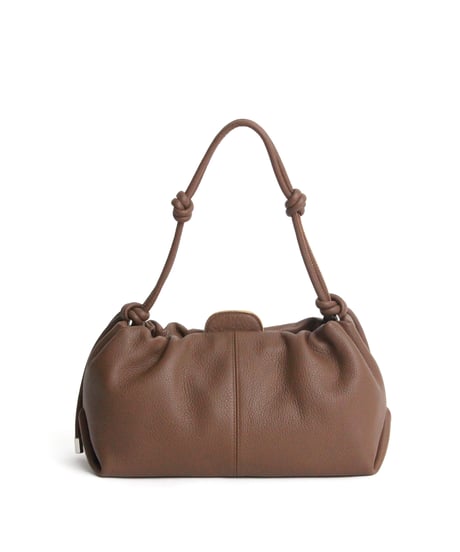 【B-26414】BEAURE Cow Leather Gather Shoulder Bag｜カウレザー ギャザー ショルダーバッグ