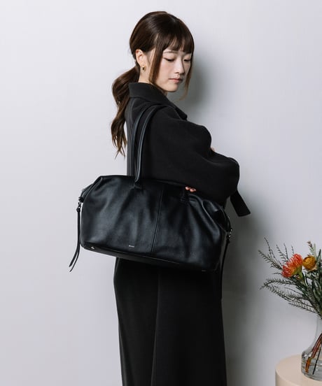 【B-26416】BEAURE Cow Leather Large Boston Bag｜カウレザー ラージ ボストンバッグ