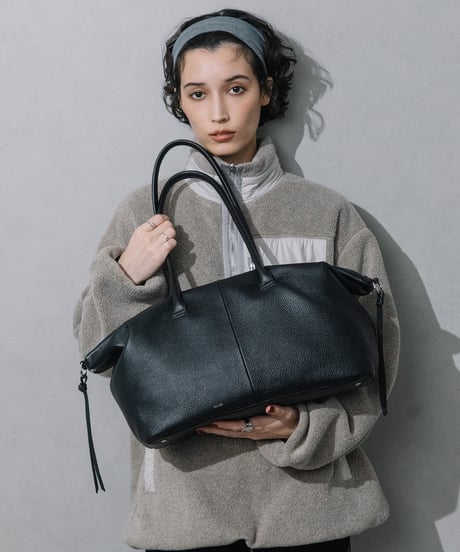 【B-26416】BEAURE Cow Leather Large Boston Bag｜カウレザー ラージ ボストンバッグ