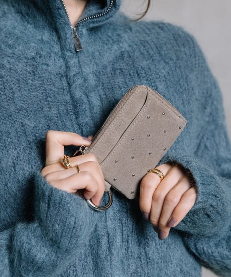 【B-26403】BEAURE Studs Suede Fragment Case｜スタッズ スエード フラグメントケース