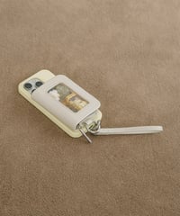 【B-26301】BEAURE カウレザー MagSafe対応 ストラップ付き カウレザー カードケース