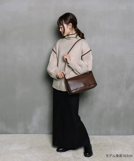【B-26418】BEAURE FLAP WIDE SHOULDER BAG｜フラップ ワイド ショルダーバッグ