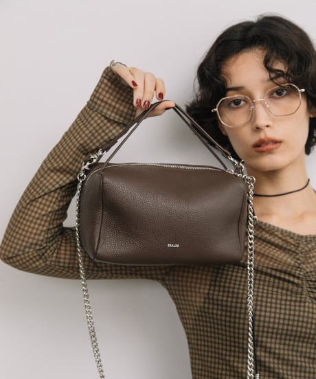 【B-26411】BEAURE Cow Leather 2WAY Chain Shoulder Bag｜カウレザー 2WAY チェーン ショルダーバッグ