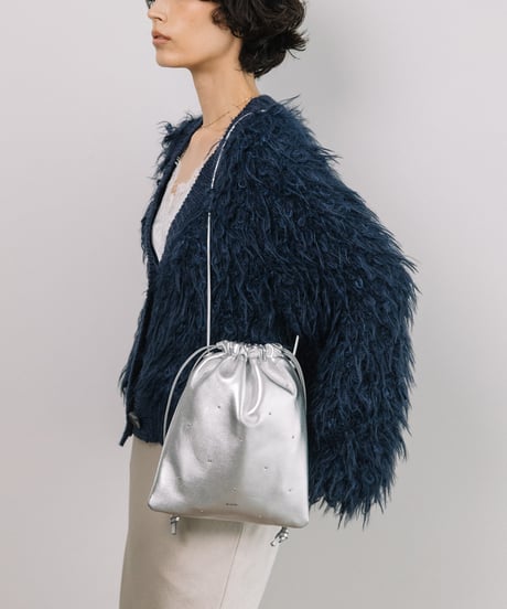 【B-26427】BEAURE STUDS SHEEP LEATHER SHOULDER BAG｜スタッズ シープレザー ショルダーバッグ