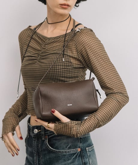 【B-26411】BEAURE Cow Leather 2WAY Chain Shoulder Bag｜カウレザー 2WAY チェーン ショルダーバッグ