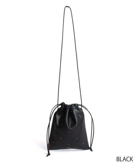 【B-26427】BEAURE STUDS SHEEP LEATHER SHOULDER BAG｜スタッズ シープレザー ショルダーバッグ