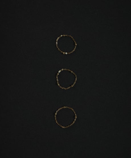 3set dot chain ring gold