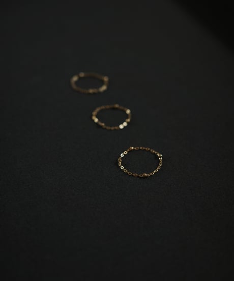 3set dot chain ring gold