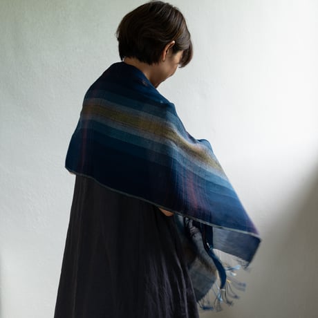 【沖縄の琉球藍染織物】　花藍舎　ストールはぴら