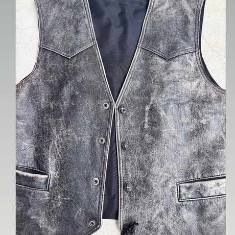 cross leather vest