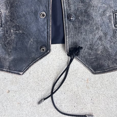 cross leather vest
