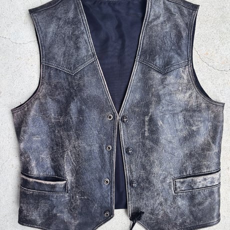 cross leather vest