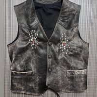 cross leather vest