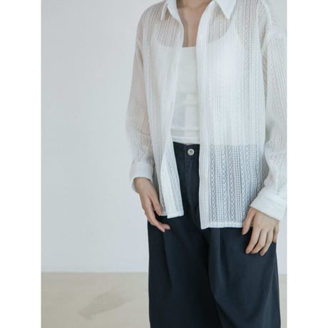 《予約販売》lacy minimal sheer shirt/2colors_nb0405