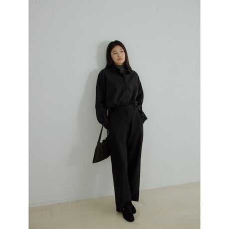 - AUTHENTIC series - vintage like over washed shirt/black_an0062