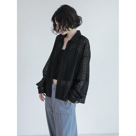 《予約販売》pattern sheer shirt/2colors_nb0402