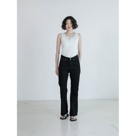 《予約販売》straight cotton black pants_np1286