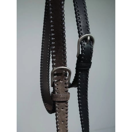 【11月30日以降順次発送商品】- AUTHENTIC series - real leather mesh belt/2colors_an0071