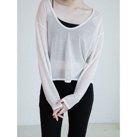 《予約販売》u neck sheer tops/3colors_nt2622