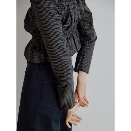 《予約販売》check gather blouse_nb0437