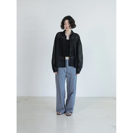 《予約販売》pattern sheer shirt/2colors_nb0402