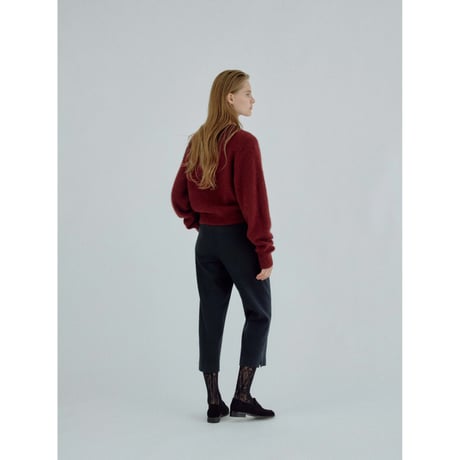 - AUTHENTIC series - cashmere raccoon rich knit pullover/deep red_an0065