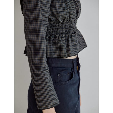 《予約販売》check gather blouse_nb0437