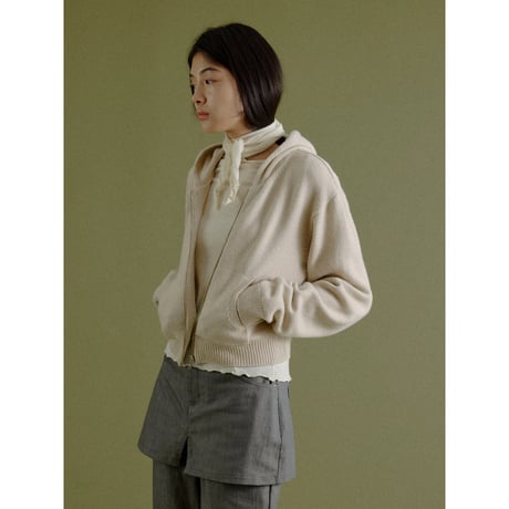 【NOKCHA original】wool blend zipup hoodie/ivory,gray_nt2666