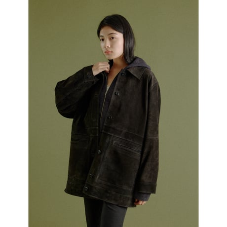 - AUTHENTIC series - real suède rich jacket/brown_an0063