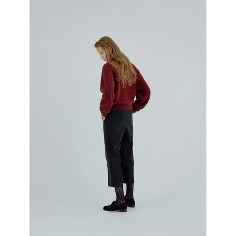 - AUTHENTIC series - cashmere raccoon rich knit pullover/deep red_an0065