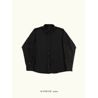 - AUTHENTIC series - vintage like over washed shirt/black_an0062