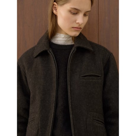 【11月16日以降順次発送商品】- AUTHENTIC series - quilting liner patch wool jacket/brown_an0067
