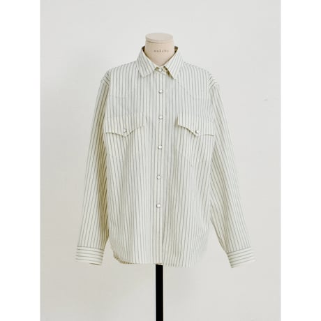 - AUTHENTIC series - western pick stitch shirt/stripe_an0059