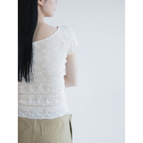 《予約販売》jacquard accent stretch tops/2colors_nt2649