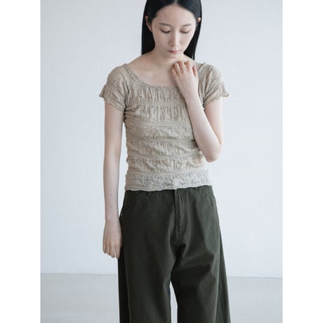 《予約販売》jacquard accent stretch tops/2colors_nt2649