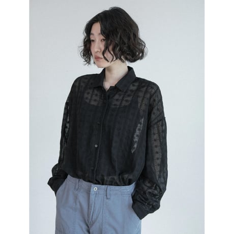 《予約販売》pattern sheer shirt/2colors_nb0402