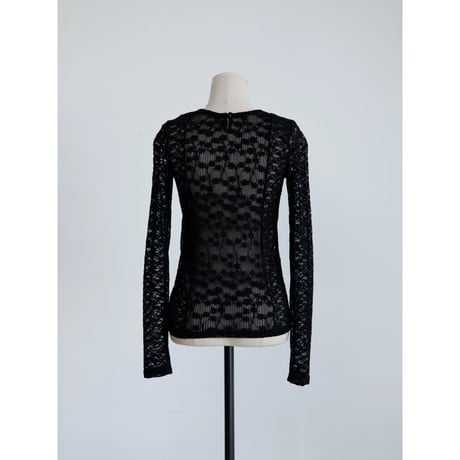 《予約販売》lacy accent sheer tops/2colors_nt2662