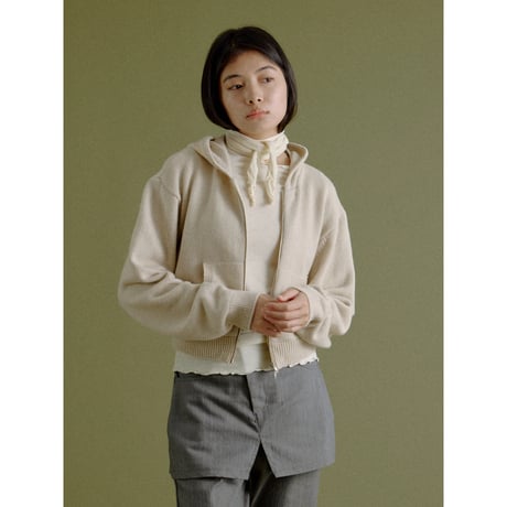 【NOKCHA original】wool blend zipup hoodie/ivory,gray_nt2666