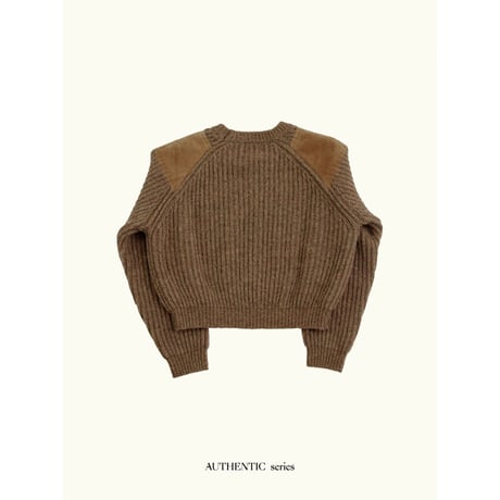 - AUTHENTIC series - vintage like accent knit/melange beige_an0061