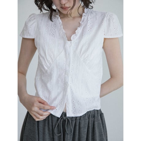 《予約販売》punching lace blouse/2colors_nb0421