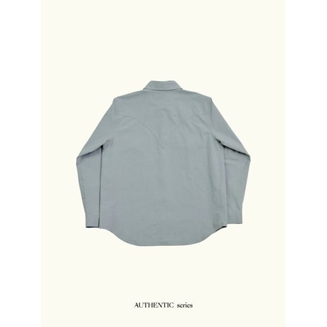 - AUTHENTIC series - western pick stitch shirt/sax blue_an0060