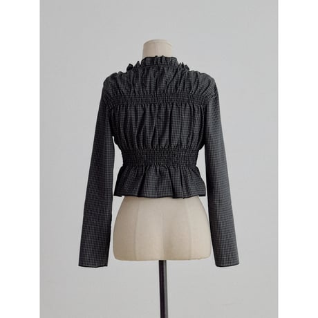 《予約販売》check gather blouse_nb0437
