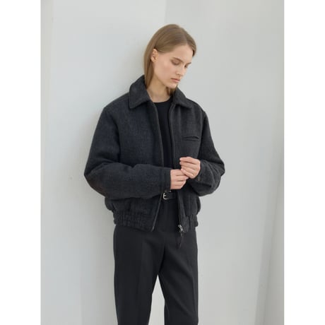 【11月16日以降順次発送商品】- AUTHENTIC series - quilting liner patch wool jacket/charcoal_an0068