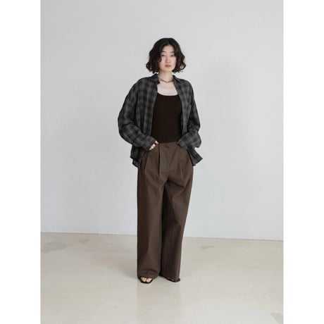《予約販売》two tuck cotton wide pants/2colors_np1293