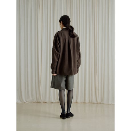 【 RESTOCK 】 - AUTHENTIC series - vintage like over washed shirt/ash brown_an0045